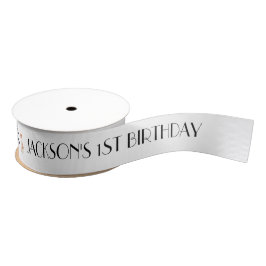 Dog Paw-Party Birthday White Ripsband