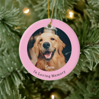Dog Paw Pink Weihnachts-Pet-Gedenkmal Keramik Ornament