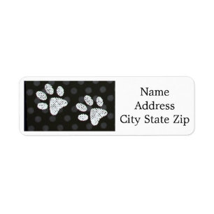 ***DOG PAW PRINT*** ADRESSE-ETIKETT