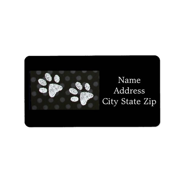 *DOG PAW PRINT"-ADRESSETIKETT ADRESSAUFKLEBER (Vorne)