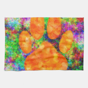 Dog Paw Print Aquarell Küchentuch