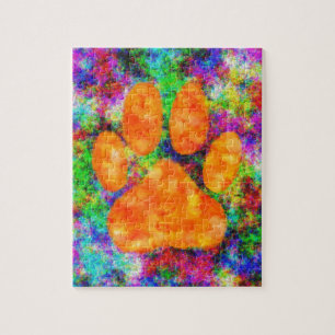 Dog Paw Print Aquarell Puzzle