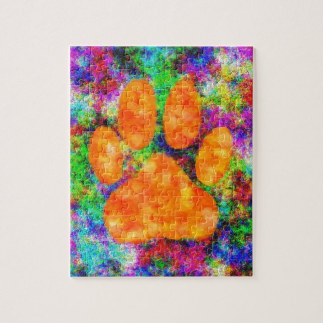 Dog Paw Print Aquarell Puzzle (Vertikal)
