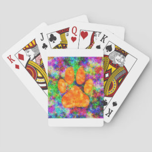 Dog Paw Print Aquarell Spielkarten
