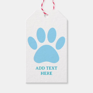 Dog Paw Print Art Custom Text Geschenkanhänger
