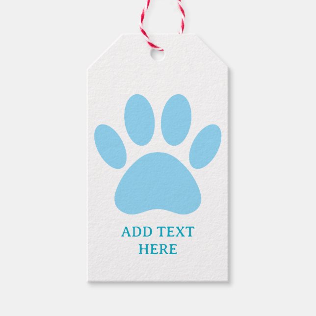 Dog Paw Print Art Custom Text Geschenkanhänger (Vorderseite)