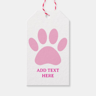Dog Paw Print Art Custom Text Geschenkanhänger