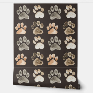 Dog Paw Print Brown and Gray Boys Tapete