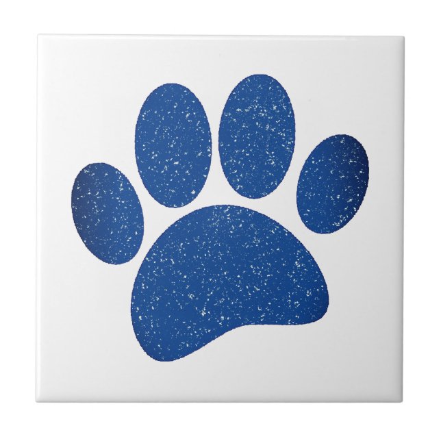 Dog Paw Print Cartoon Altes Papier drucken Fliese (Vorderseite)