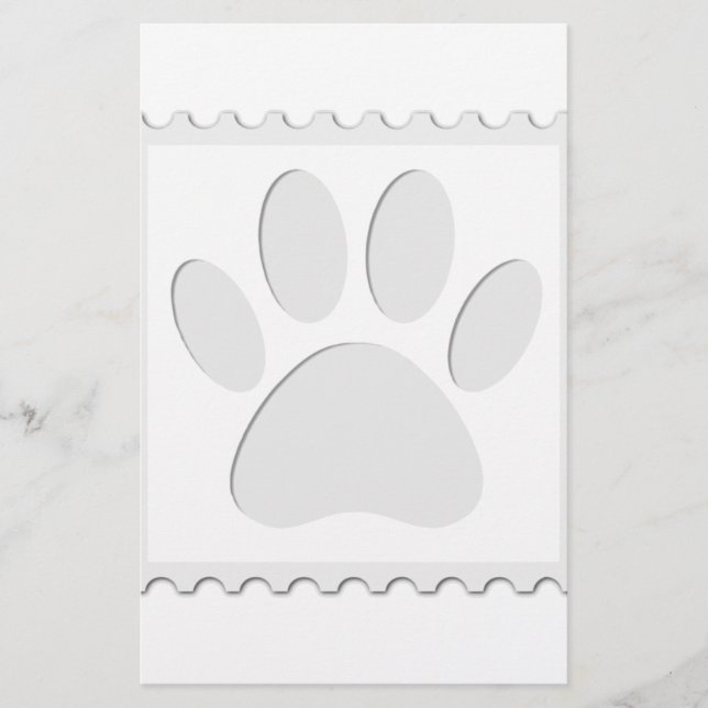 Dog Paw Print Cout Briefpapier (Vorderseite)