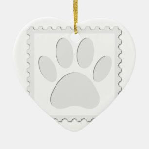 Dog Paw Print Cout Keramikornament