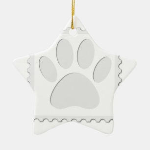 Dog Paw Print Cout Keramikornament