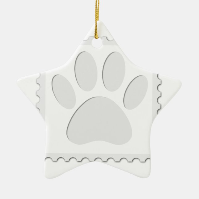 Dog Paw Print Cout Keramikornament (Vorne)