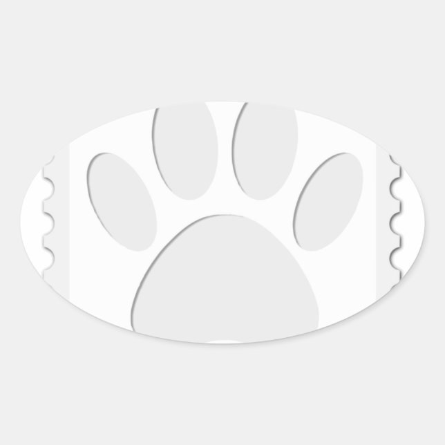 Dog Paw Print Cout Ovaler Aufkleber (Vorderseite)