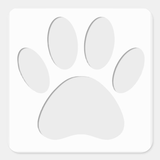 Dog Paw Print Cout Quadratischer Aufkleber (Vorderseite)
