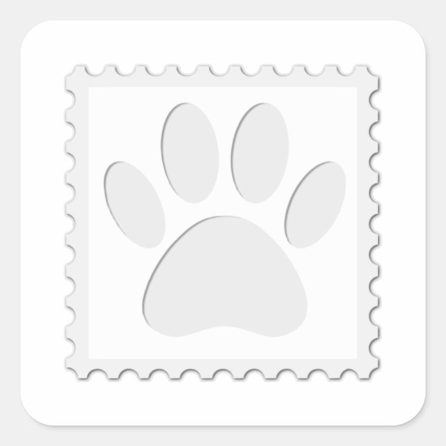 Dog Paw Print Cout Quadratischer Aufkleber (Vorderseite)