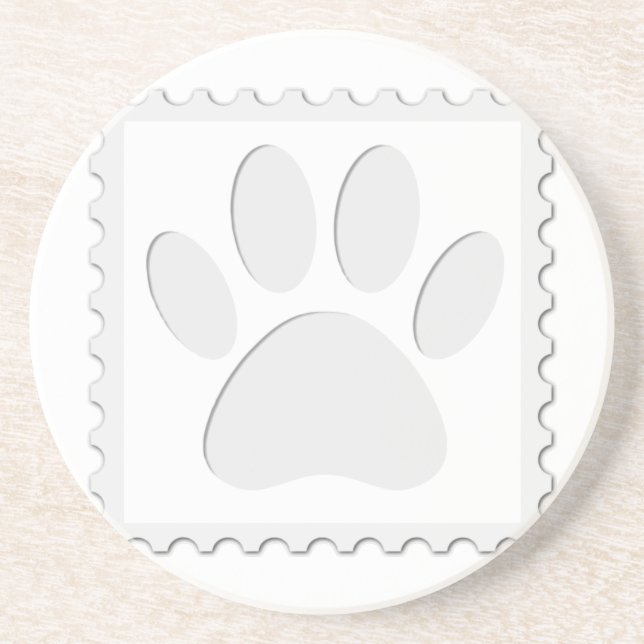 Dog Paw Print Cout Sandstein Untersetzer (Vorne)