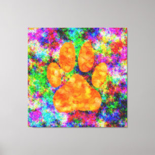 Dog Paw Print Digital Wasserfarbe Leinwanddruck