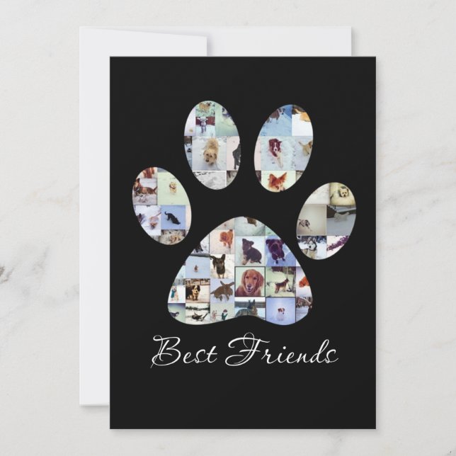 Dog Paw Print Foto Leinwand, benutzerdefinierte Do Dankeskarte (Vorderseite)