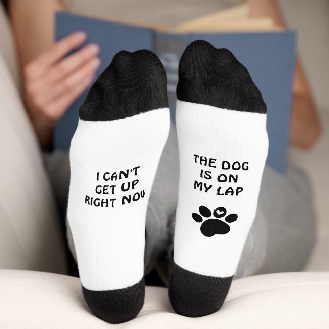 Dog Paw Print & Fun Text Socken (Unterseite)