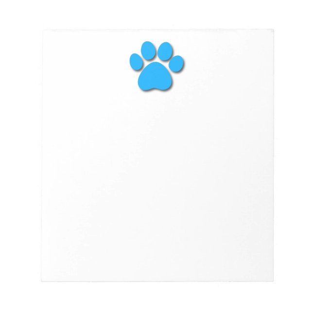 Dog Paw Print für Hund Lover BRIGHT BLUE Notizblock (Vorderseite)