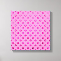 Dog Paw Print "Hot Pink" Pink Hintergrund Metallic