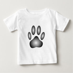 Dog Paw Print in Schwarz-Weiß-Farbe Baby T-shirt