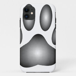Dog Paw Print in Schwarz-Weiß-Farbe Case-Mate iPhone Hülle