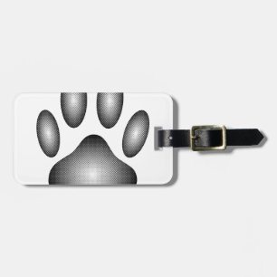 Dog Paw Print in Schwarz-Weiß-Farbe Gepäckanhänger