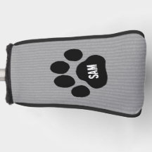 Dog Paw Print Individuelle Name Initial Golf Head 