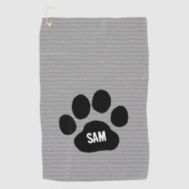 Dog Paw Print Individuelle Name Initialen Golfhandtuch