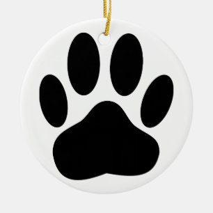 Dog Paw Print Keramik Ornament