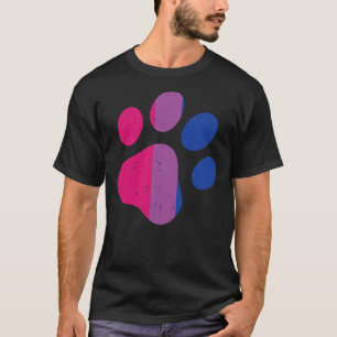 Dog Paw Print LGBTQ Bisexuelle Flagge Gay Pride Bi T-Shirt