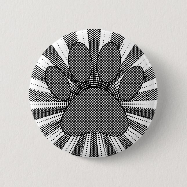 Dog Paw Print Manga Style Button (Vorderseite)