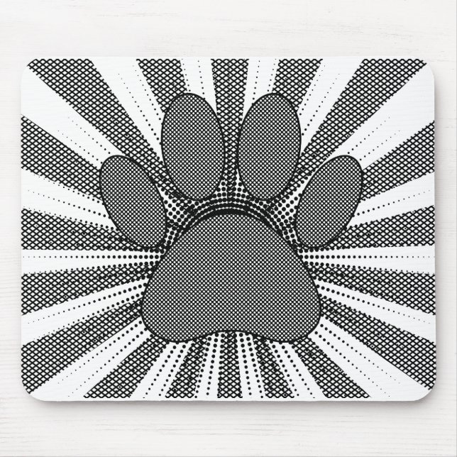 Dog Paw Print Manga Style Mousepad (Vorne)