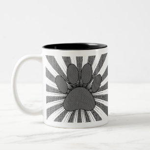 Dog Paw Print Manga Style Zweifarbige Tasse