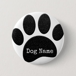Dog Paw Print mit benutzerdefinierten Schreibmasch Button