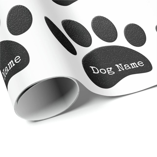 Dog Paw Print mit benutzerdefinierten Schreibmasch Geschenkpapier (Rolleneckpunkt)
