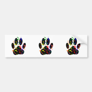 Dog Paw Print mit Confetti und Streamer Autoaufkleber