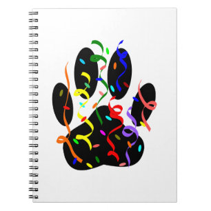 Dog Paw Print mit Confetti und Streamer Notizblock