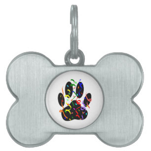 Dog Paw Print mit Confetti und Streamer Tiermarke