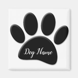 Dog Paw Print mit eigenem Doggie-Namen Magnet