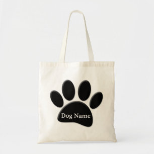 Dog Paw Print mit eigenem Doggie-Namen Tragetasche