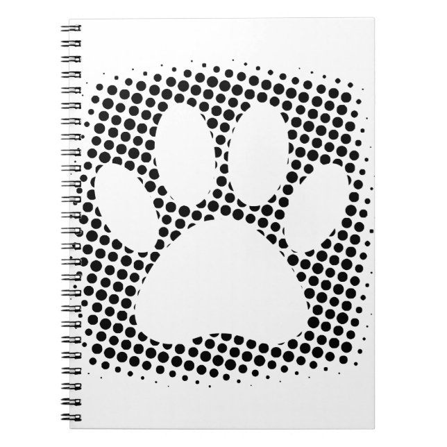 Dog Paw Print mit Halftone Hintergrund Notizblock (Vorderseite)