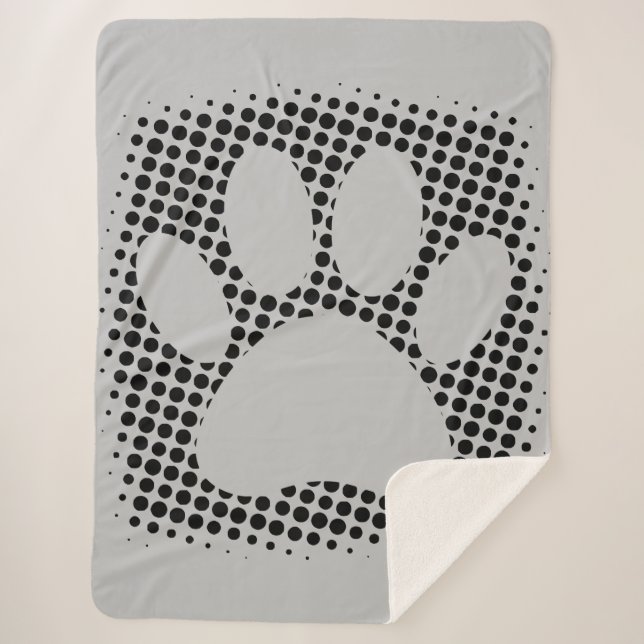 Dog Paw Print mit Halftone Hintergrund Sherpadecke (Vorderseite)