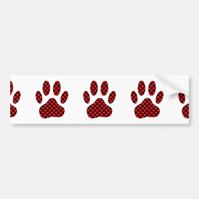 Dog Paw Print mit Herz Autoaufkleber (Vorne)