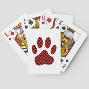 Dog Paw Print mit Herz Spielkarten