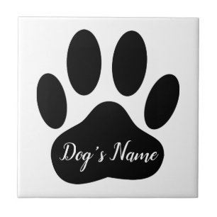 Dog Paw Print mit Personalisierter Keramik Fliese