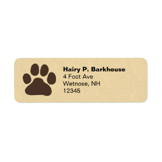 Dog Paw Print Pet Lover Rücksendeadressen-Aufklebe