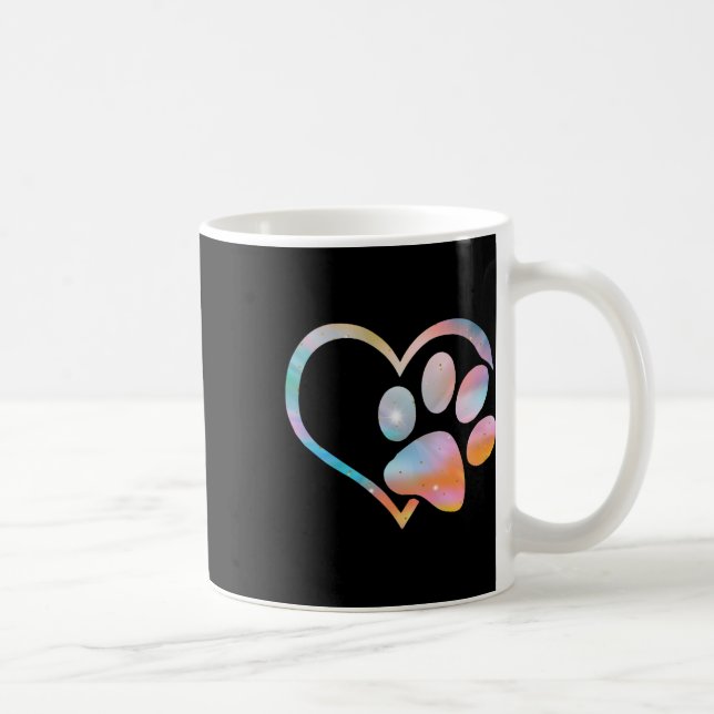 Dog Paw Print Psychedelic Gefärbte Krawatte Englis Kaffeetasse (Rechts)